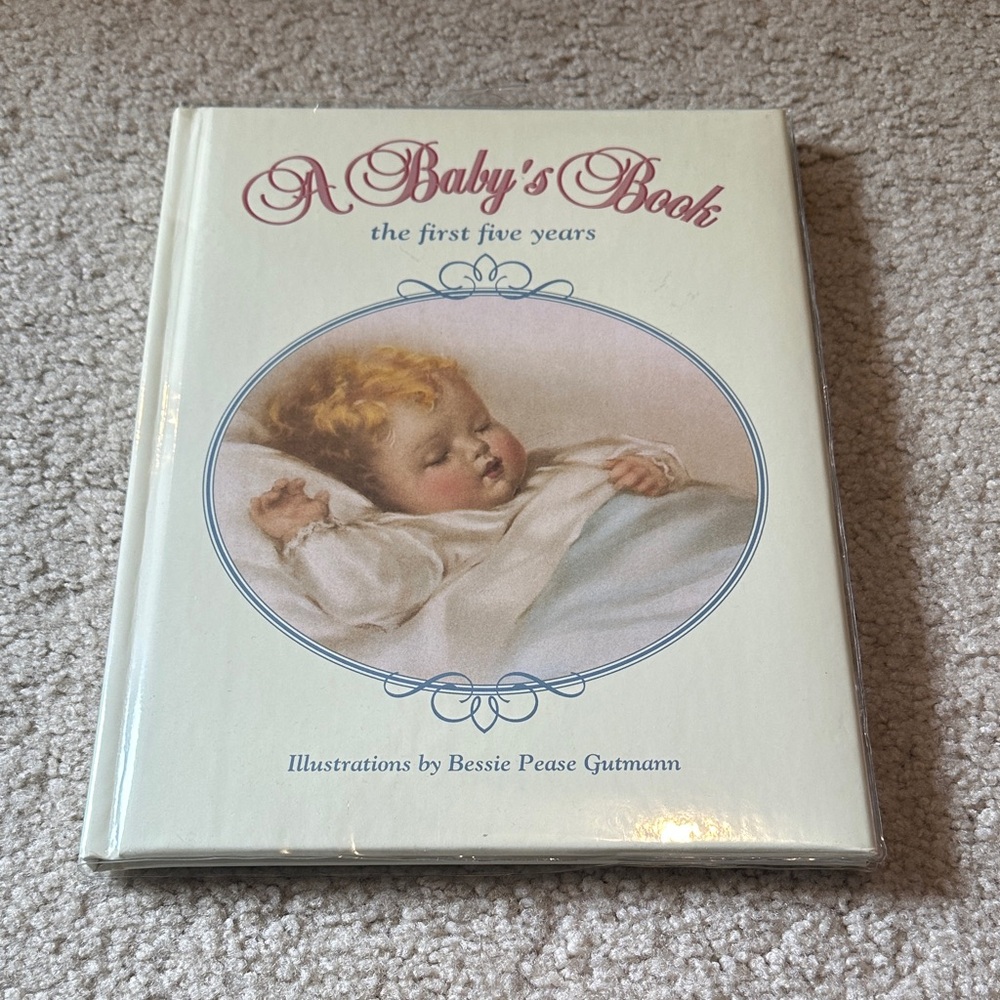 Vintage Baby's Book: The First Five Years - Cream Cover with Pink Title